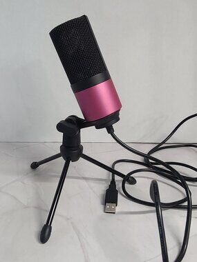 Fifine USB Microphone Rose Red - Podcasting Streaming Gaming (D3)